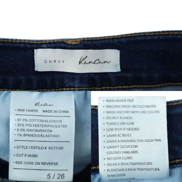 KanCan Curvy Ankle Jeans Womens Size 5 / 26 Mid Rise Dark Wash Denim - Picture 7 of 14